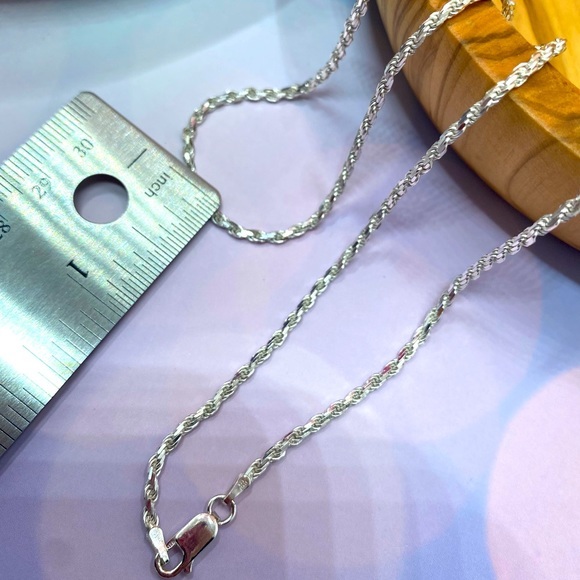 925 silver stamped Made in Italy 18” Heavy silver necklace high quality - Picture 5 of 7